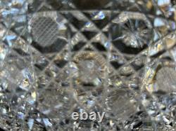 Antique American Brilliant Period Cut Glass Harvard Pattern Bowl