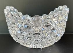 Antique American Brilliant Period Cut Glass Harvard Pattern Bowl