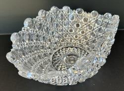 Antique American Brilliant Period Cut Glass Harvard Pattern Bowl
