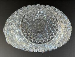 Antique American Brilliant Period Cut Glass Harvard Pattern Bowl
