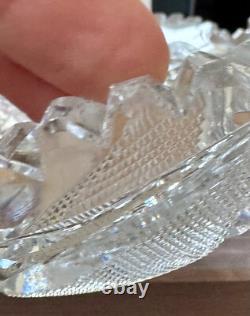 Antique American Brilliant Period Cut Glass Tray Platter ABPCG Hobstar 14.5L