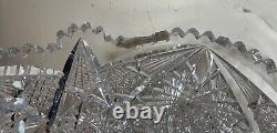 Antique American brilliant cut etched crystal 2 piece centerpiece punch bowl