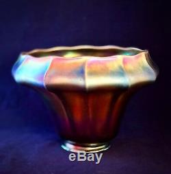 Antique Art Nouveau Glass Shade Unsigned Aurene Favrile Quezal 10w 3.25 Ftr