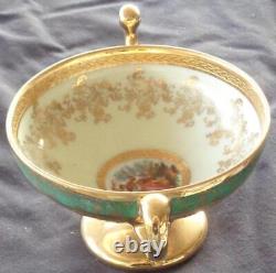 Antique Bohemia China 24K Gold Encrusted Footed Cream Soup Bowl Empire VGC