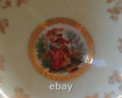 Antique Bohemia China 24K Gold Encrusted Footed Cream Soup Bowl Empire VGC
