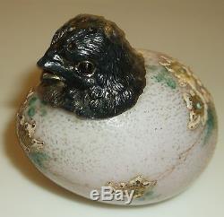 Antique Chick / Egg Pairpoint Mt. Washington White Glass Enameled Shaker