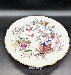 Antique Coalport Kakiemon Style Banded Hedge Chinoiserie Rimmed Soup Bowl 10