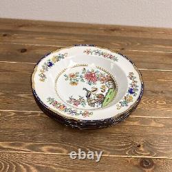 Antique Copeland SPODE'S PEACOCK Porcelain 10 Serving Bowl set of 5