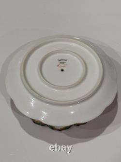 Antique Drop Rose Haviland Limoges Bowl Ramekin Attached Saucer 5.25 HTF