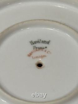 Antique Drop Rose Haviland Limoges Bowl Ramekin Attached Saucer 5.25 HTF