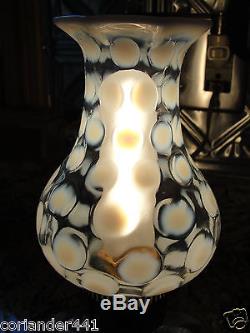 Antique Fenton French Opalescent Coin Dot Pancake Table Lamp
