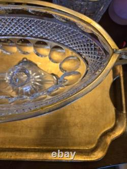 Antique French gilt bronze and clear crystal centerpiece bowl Attrib To BACCARAT