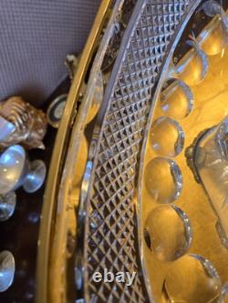 Antique French gilt bronze and clear crystal centerpiece bowl Attrib To BACCARAT