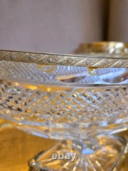 Antique French gilt bronze and clear crystal centerpiece bowl Attrib To BACCARAT