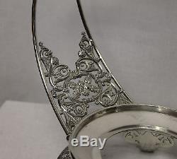 Antique Great Victorian Diamond Quilted Satin Brides Basket