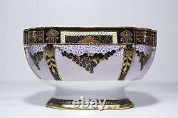 Antique Hand Painted Jeweled Gold Gilt Nippon Japan Signed Roses Porcelain Bowl