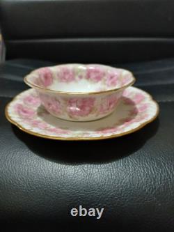 Antique Haviland Drop Rose Bowl & Saucer Gold Trim 3.5 Bowl & 5.25 Saucer