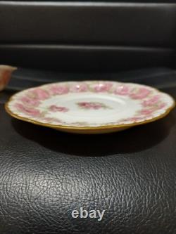 Antique Haviland Drop Rose Bowl & Saucer Gold Trim 3.5 Bowl & 5.25 Saucer