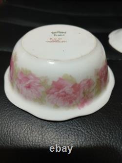 Antique Haviland Drop Rose Bowl & Saucer Gold Trim 3.5 Bowl & 5.25 Saucer