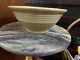 Antique Large 9 Yellow Ware Mixing Bowl with White Bands Waffle19th Century
