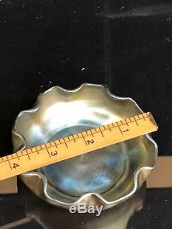 Antique Lct Tiffany Gold Favrile Master Salt Glass Art Bowl Cellar L. C. T. Mint