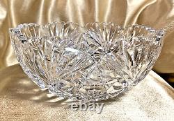 Antique Libbey Signed ABP Cut Crystal Large Bowl 9 1888-1920s 4.88 lbs