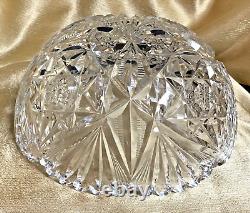 Antique Libbey Signed ABP Cut Crystal Large Bowl 9 1888-1920s 4.88 lbs