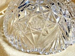 Antique Libbey Signed ABP Cut Crystal Large Bowl 9 1888-1920s 4.88 lbs