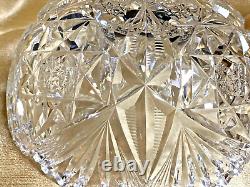 Antique Libbey Signed ABP Cut Crystal Large Bowl 9 1888-1920s 4.88 lbs