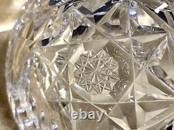 Antique Libbey Signed ABP Cut Crystal Large Bowl 9 1888-1920s 4.88 lbs