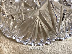 Antique Libbey Signed ABP Cut Crystal Large Bowl 9 1888-1920s 4.88 lbs