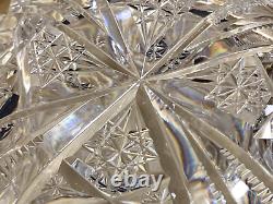 Antique Libbey Signed ABP Cut Crystal Large Bowl 9 1888-1920s 4.88 lbs