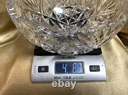 Antique Libbey Signed ABP Cut Crystal Large Bowl 9 1888-1920s 4.88 lbs