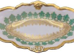 Antique Limoges France Elite Works Hand Painted Gold Lace Floral Serving Bowl