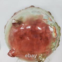 Antique Limoges Fruit Console Bowl Signed Stamped Rare France Leaf Edge Gold