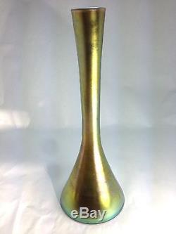 Antique Louis Comfort TIFFANY 1907 Gold Favrile Glass 12 Vase Signed