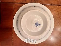 Antique MINTON Serving Bowl 1870s 19th Century Danish Flow Blue Pattern, Rare