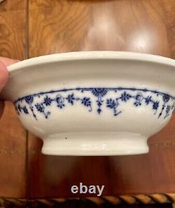 Antique MINTON Serving Bowl 1870s 19th Century Danish Flow Blue Pattern, Rare