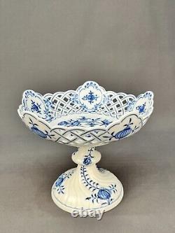 Antique Meissen'Blue Onion' Porcelain Blue & White 6 Compote Centerpiece Mint