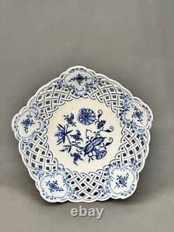 Antique Meissen'Blue Onion' Porcelain Blue & White 6 Compote Centerpiece Mint