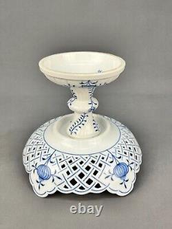 Antique Meissen'Blue Onion' Porcelain Blue & White 6 Compote Centerpiece Mint