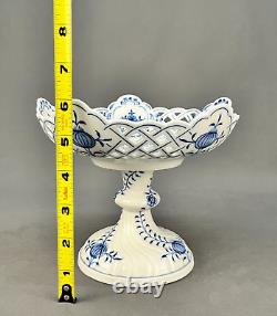 Antique Meissen'Blue Onion' Porcelain Blue & White 6 Compote Centerpiece Mint