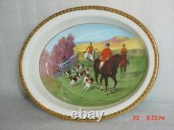 Antique Mintons Nesting Serving Bowls Hand Painted Fox Hunting Scene c1902 Dean