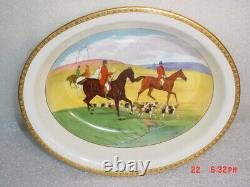 Antique Mintons Nesting Serving Bowls Hand Painted Fox Hunting Scene c1902 Dean
