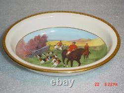 Antique Mintons Nesting Serving Bowls Hand Painted Fox Hunting Scene c1902 Dean