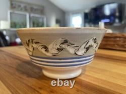 Antique Mochaware Bowl Earthworm Mocha Ware Early 1800's Early 19th Century