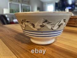 Antique Mochaware Bowl Earthworm Mocha Ware Early 1800's Early 19th Century