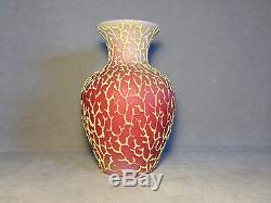 Antique Mt. Washington Peachblow Glass Coralene Vase