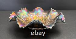 Antique NORTHWOOD Carnival Glass Good Luck 9 Bowl Ribbed Back