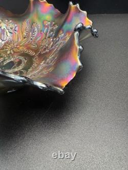 Antique NORTHWOOD Carnival Glass Good Luck 9 Bowl Ribbed Back